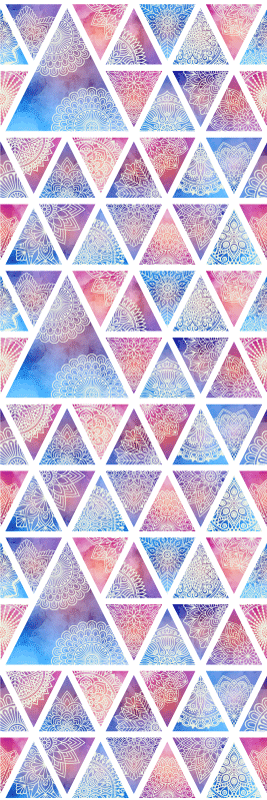 Geometric vinyl rug ethnic floral triangles - TenStickers