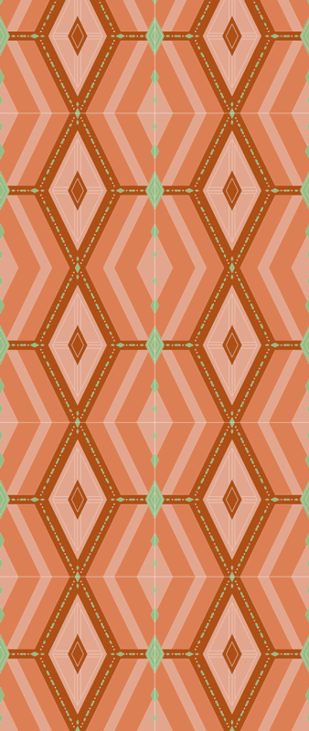 30s autumnal tints geometric vinyl rug - TenStickers