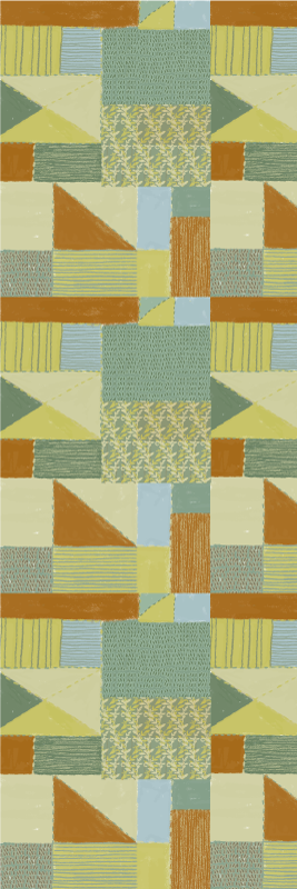 Geometric vinyl rug patchwork colorful triangle design - TenStickers