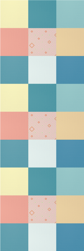 Geometric vinyl rug with colorful retro patchwork - TenStickers