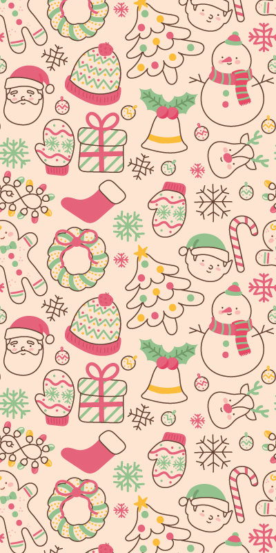 Christmas vinyl rug with festive twinkling lights - TenStickers