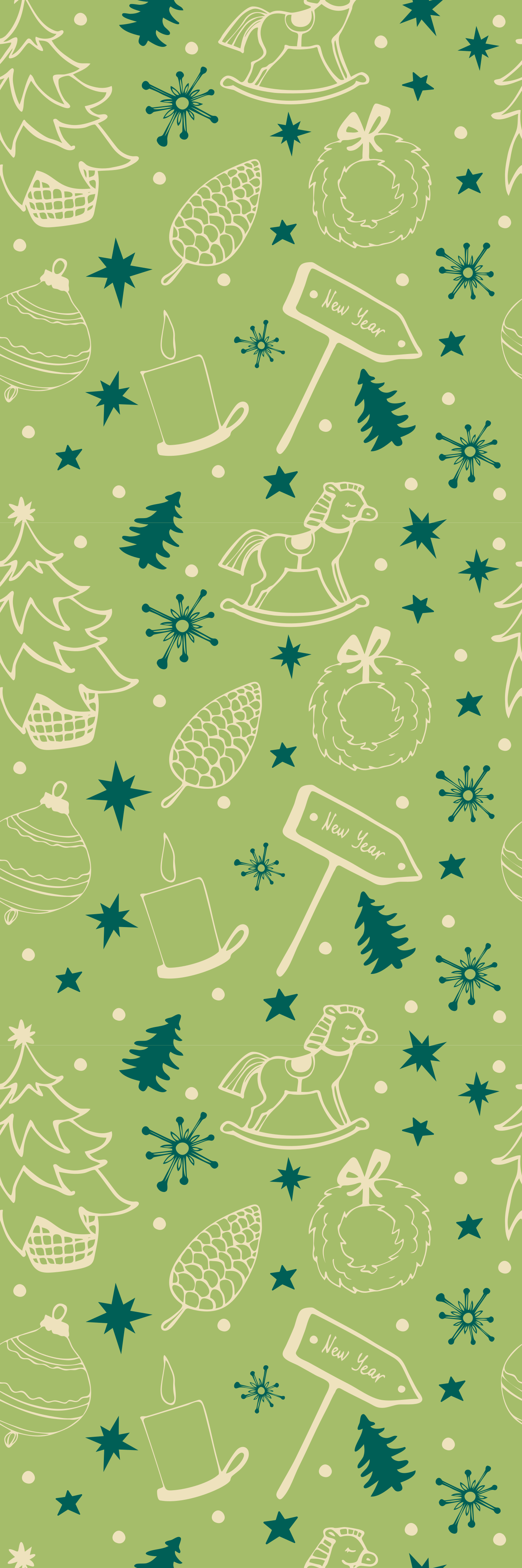 Christmas vinyl rug with green background design - TenStickers