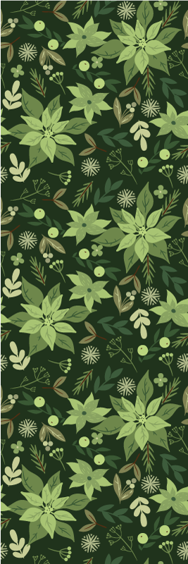 Christmas vinyl rug green floral decorations - TenStickers