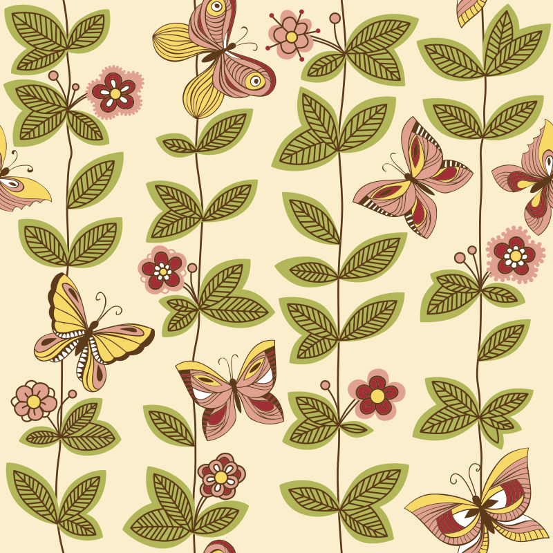 Bedroom vinyl rug with butterflies design - TenStickers