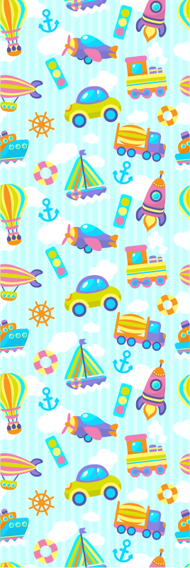 Bedroom vinyl rug with adorable car design - TenStickers