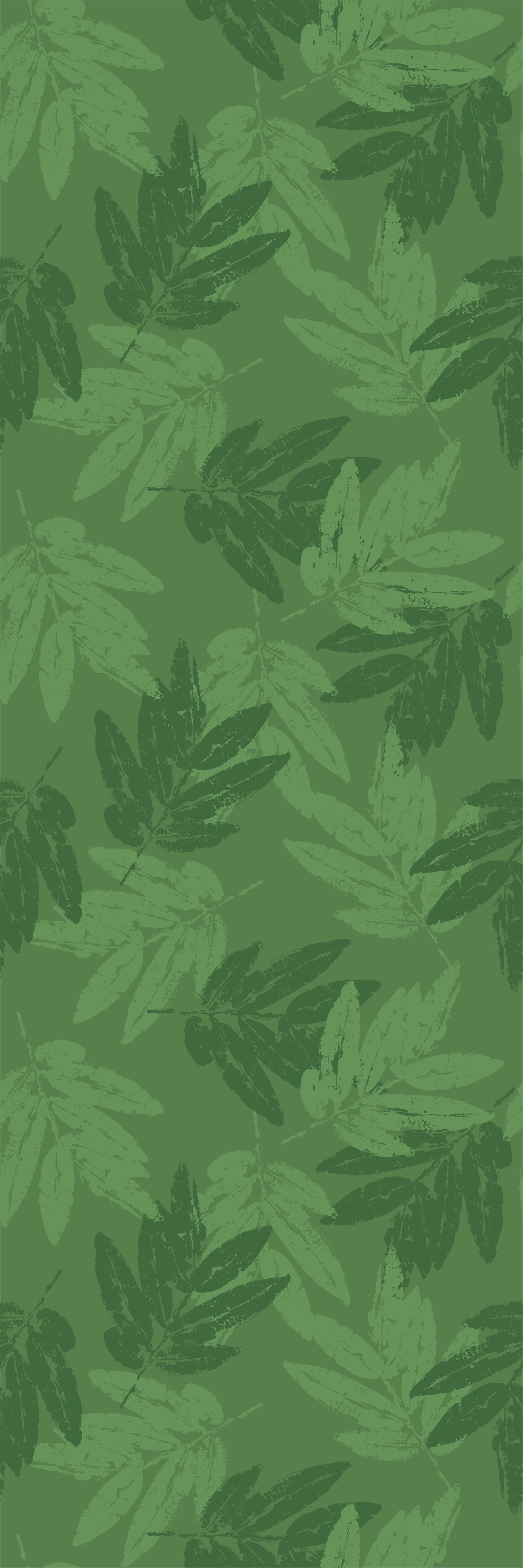 Bedroom vinyl rug with simple green leaf pattern - TenStickers
