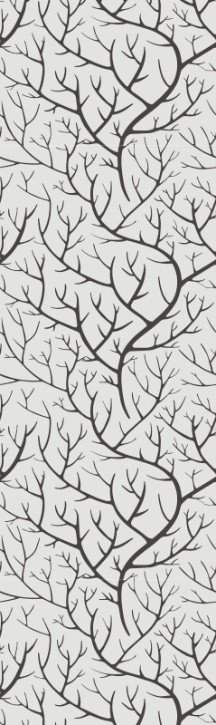 Bedroom vinyl rug with thin gray branches and birds - TenStickers