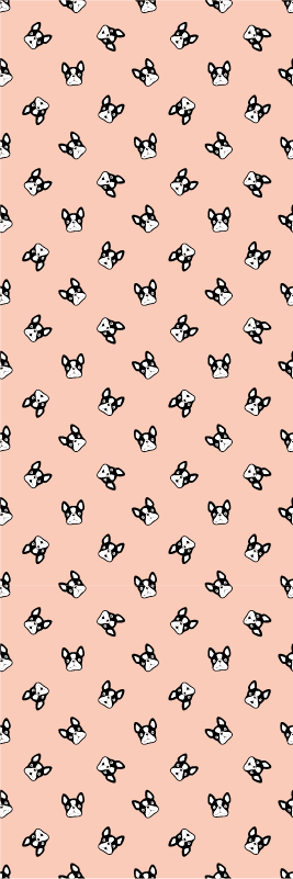 Bedroom vinyl rug with adorable french bulldogs design - TenStickers