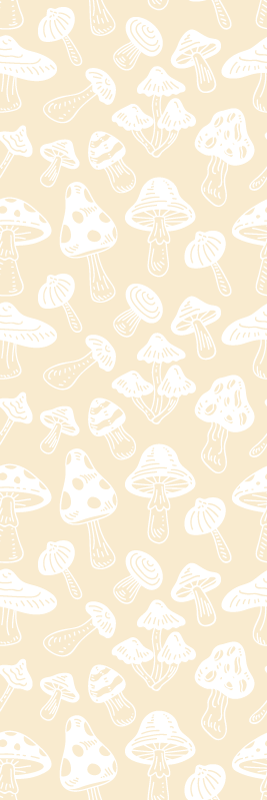 Bedroom vinyl rug with beige mushroom designs - TenStickers