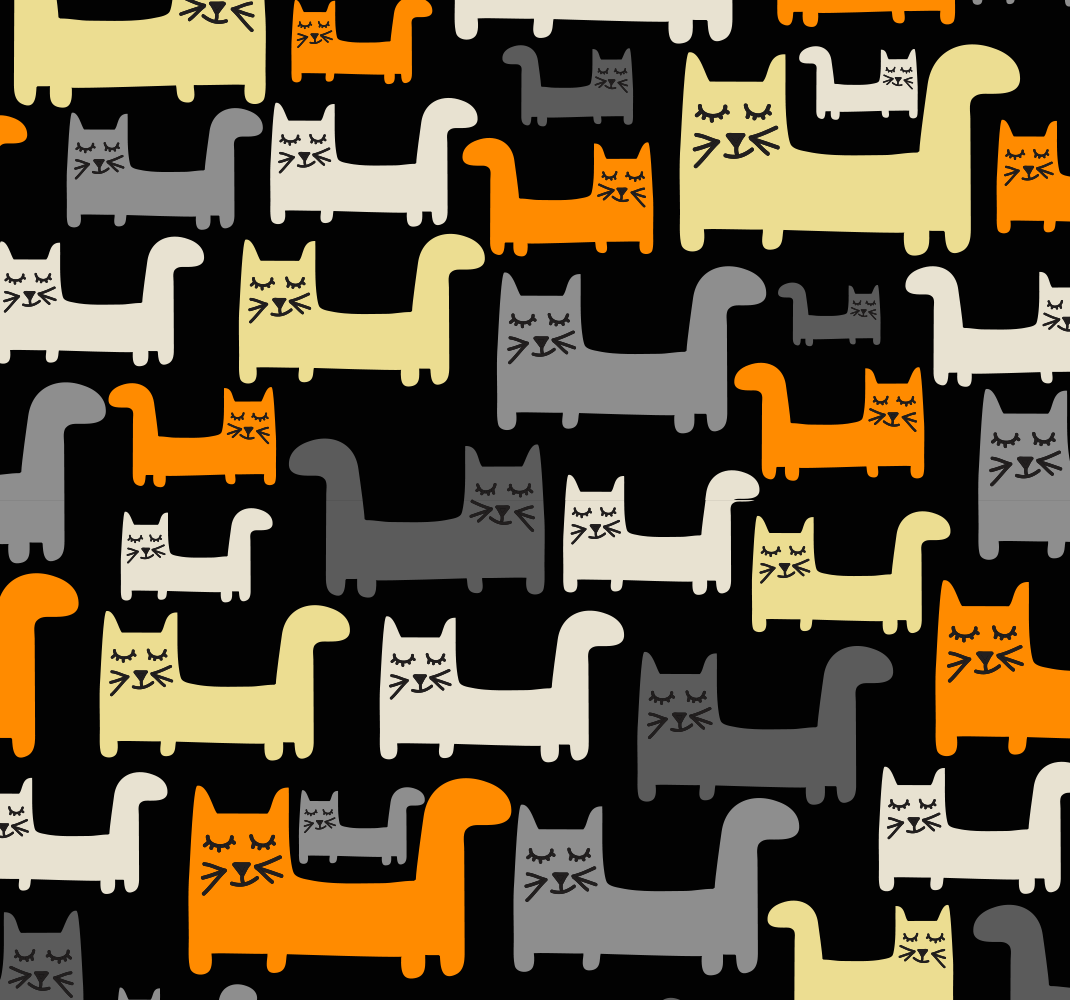 Bedroom vinyl rug featuring colorful geometric cats - TenStickers