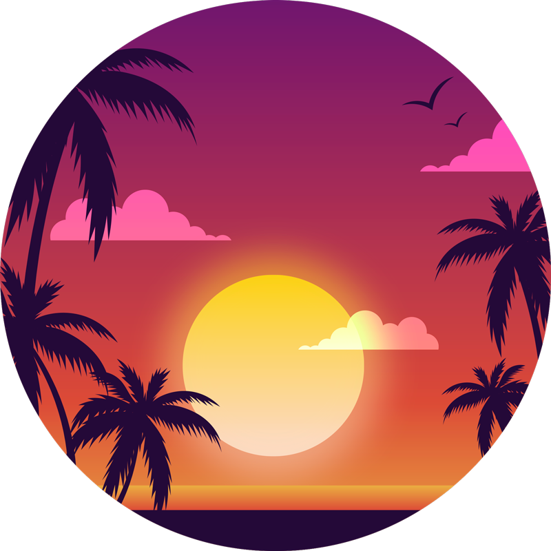 Nature vinyl rug retro sunset - TenStickers