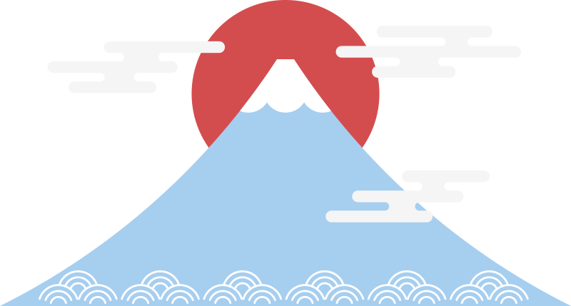 Nature vinyl rug in asian-inspired mountain design - TenStickers