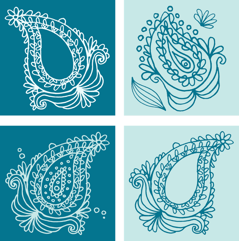 Nature vinyl rug with paisley pattern design - TenStickers