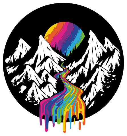 Nature vinyl rug rainbow mountain view - TenStickers