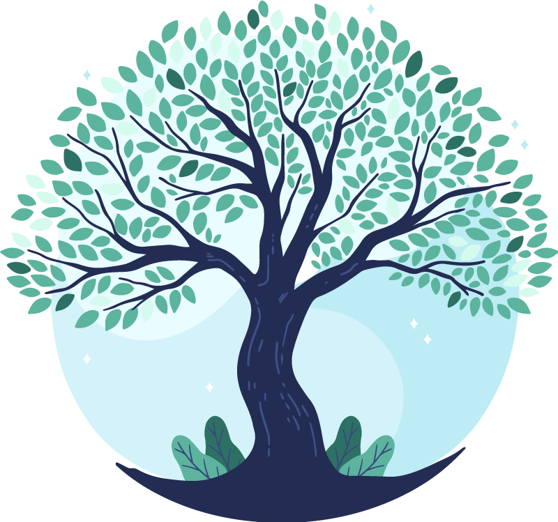 Nature vinyl rug with lush tree design - TenStickers