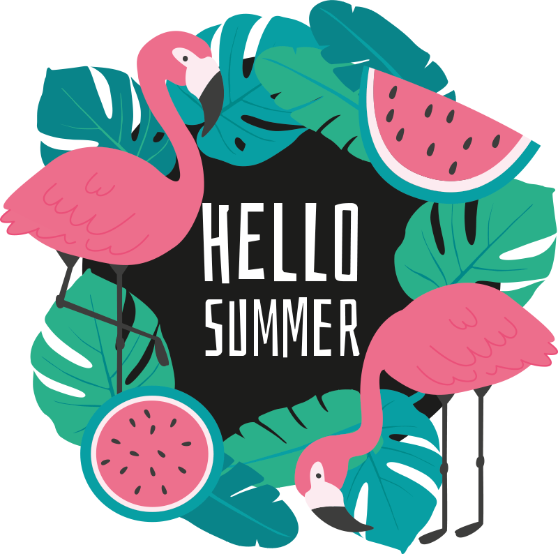 Nature vinyl rug tropical flamingo design - TenStickers