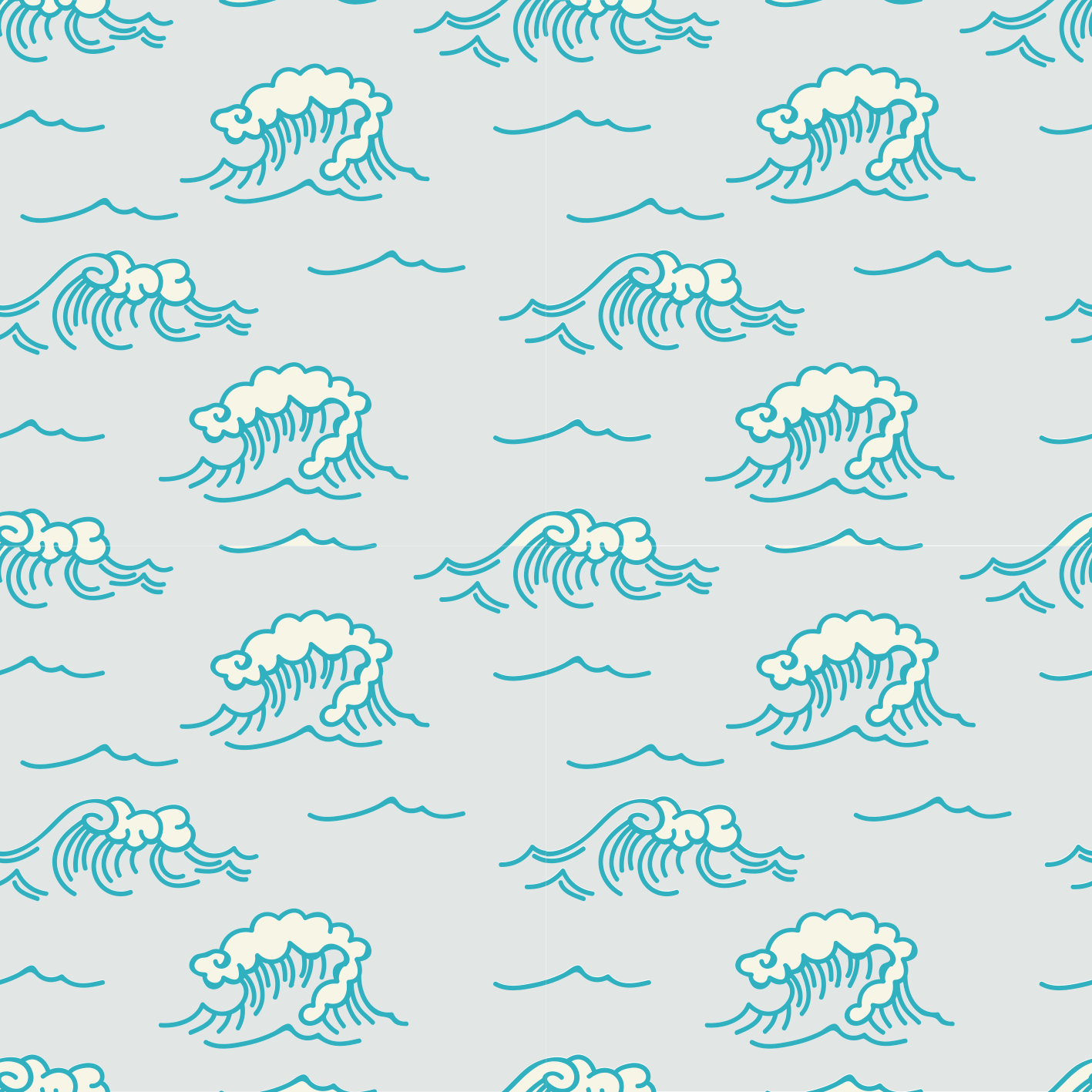 Nature vinyl rug with waves pattern design - TenStickers