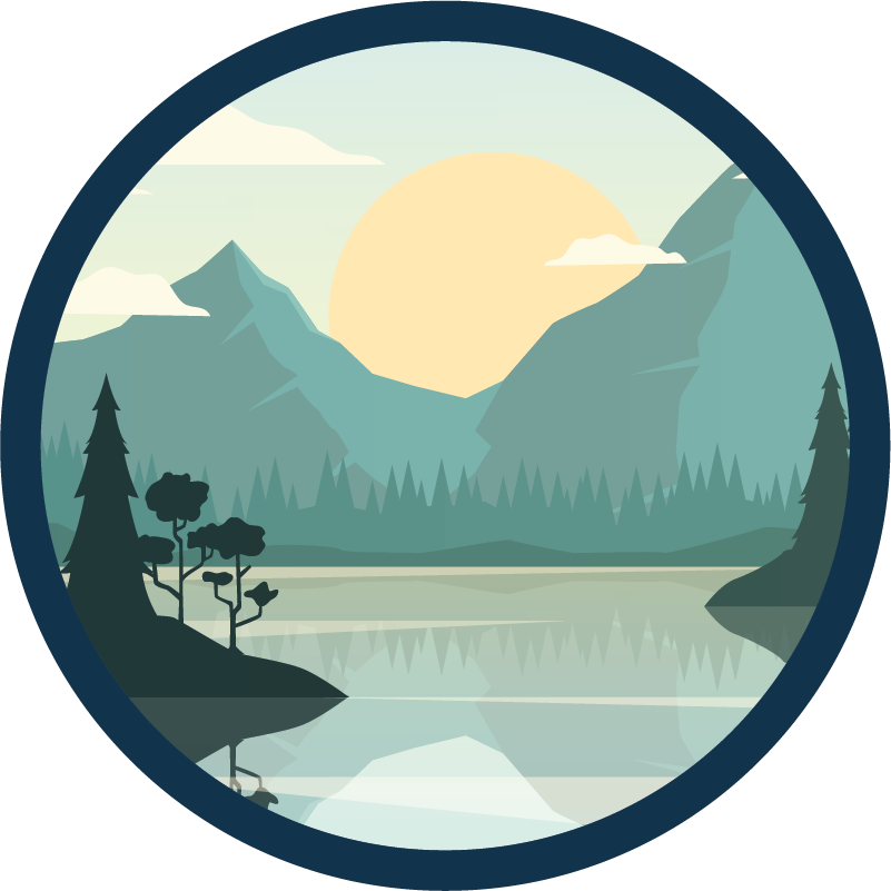 Nature vinyl rug serene mountain reflection - TenStickers