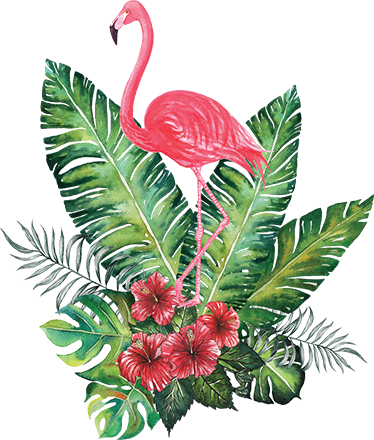 Vinyl rug flowers big tropical flamingo - TenStickers