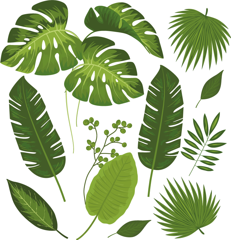 Vinyl rug flowers with a variety of leaves - TenStickers