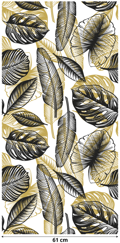 Vinyl rug flowers elegant tropical plants - TenStickers