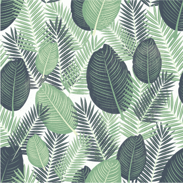 Vinyl rug flowers in green jungle leaves - TenStickers