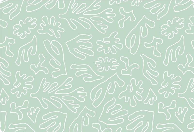 Vinyl rug flowers green think seaweed - TenStickers