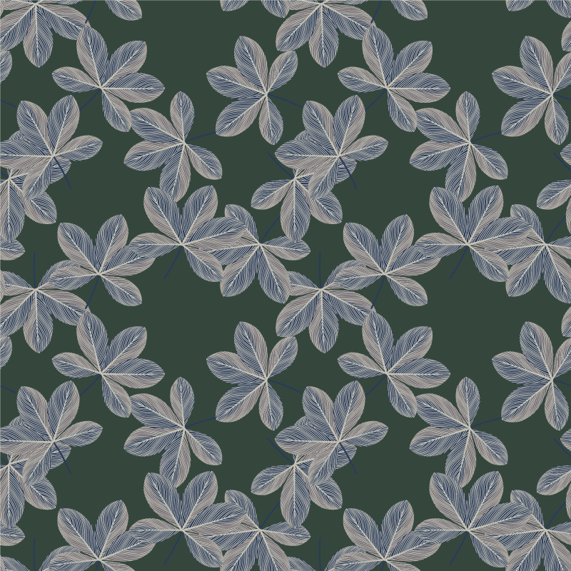 Vinyl rug flowers dark leaves pattern - TenStickers