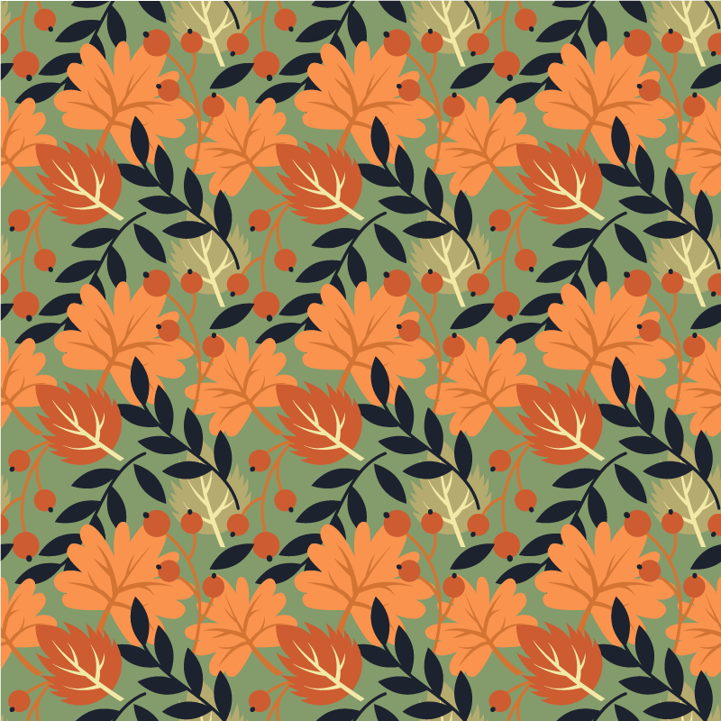 Vinyl rug flowers with large autumn leaves design - TenStickers