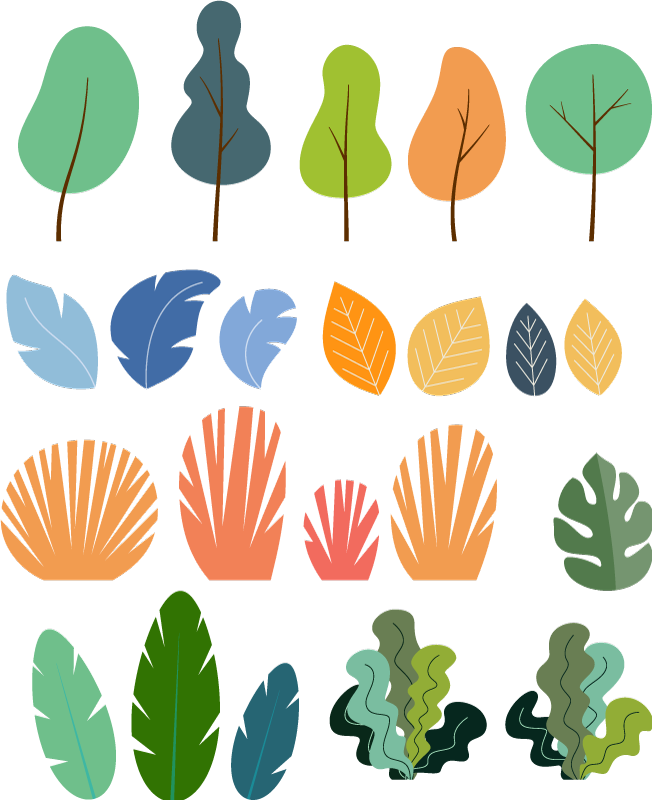 Vinyl rug flowers tropical leaf design pack - TenStickers