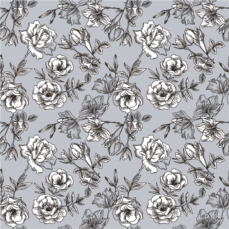 Vinyl rug flowers translucent blooms - TenStickers