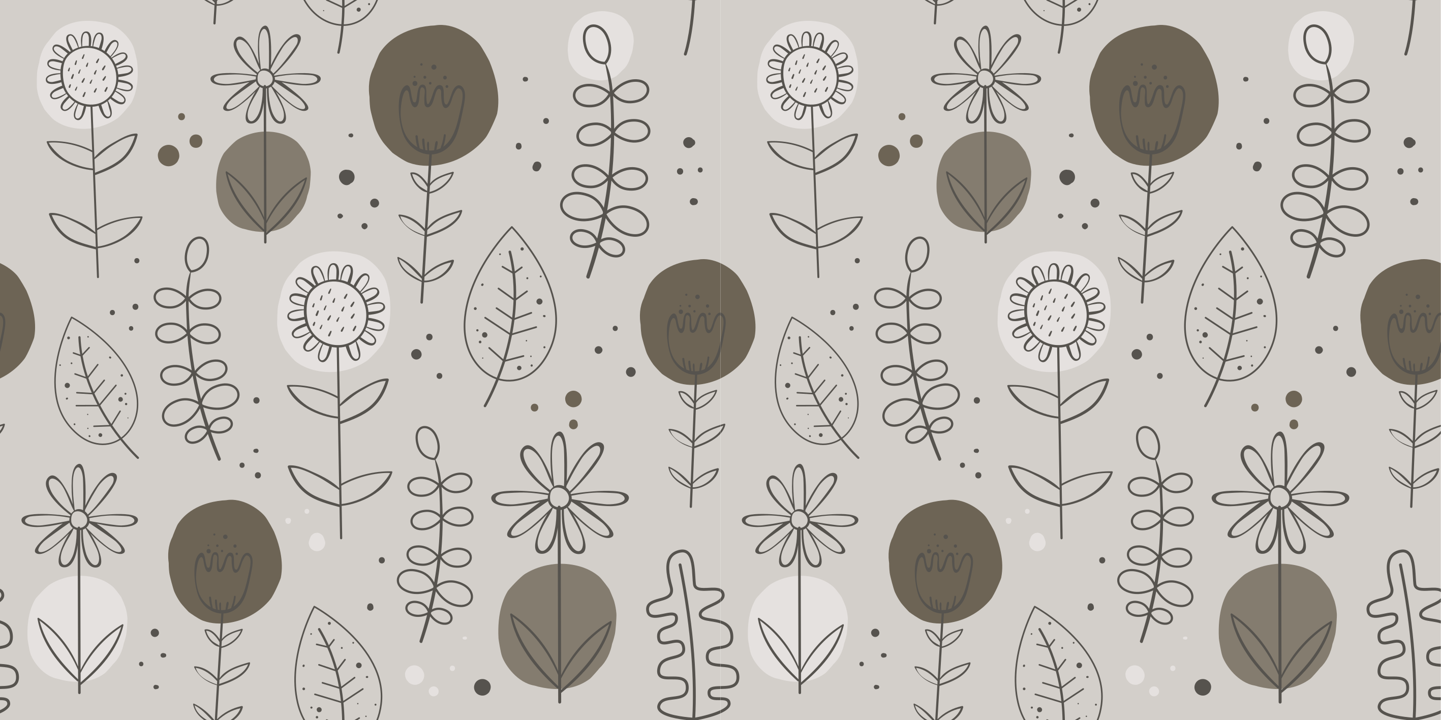 Vinyl rug flowers in earthy tones pattern - TenStickers