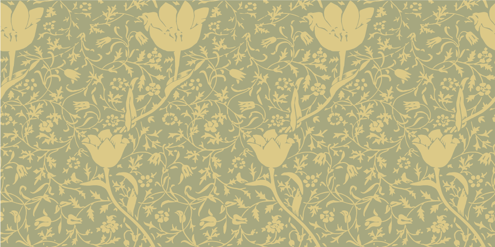 Vinyl rug flowers with a subtle gold and green pattern - TenStickers