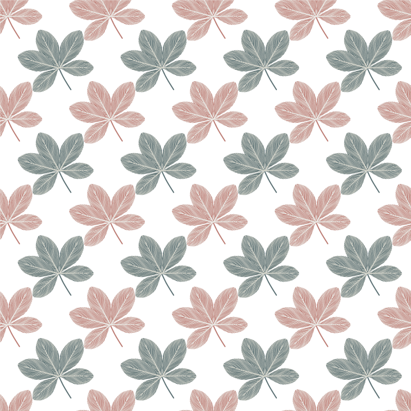 Vinyl rug flowers pink and blue leaves design - TenStickers