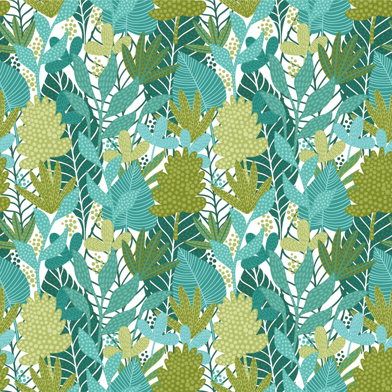 Vinyl rug flowers tropical boho leaves design - TenStickers