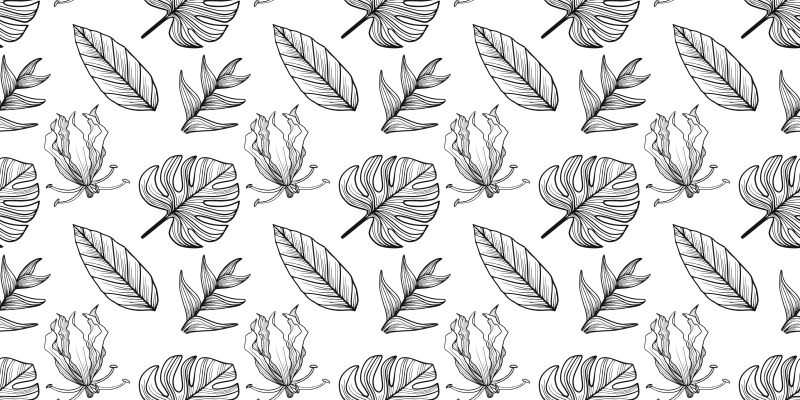 Vinyl rug flowers in solid tropical leaves - TenStickers