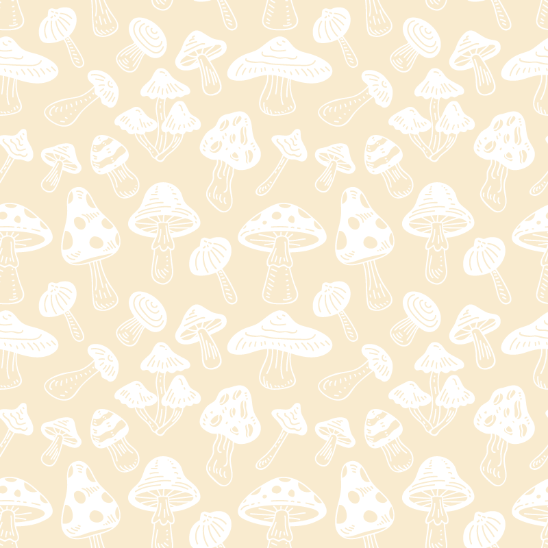Vinyl rug flowers with beige mushroom designs - TenStickers