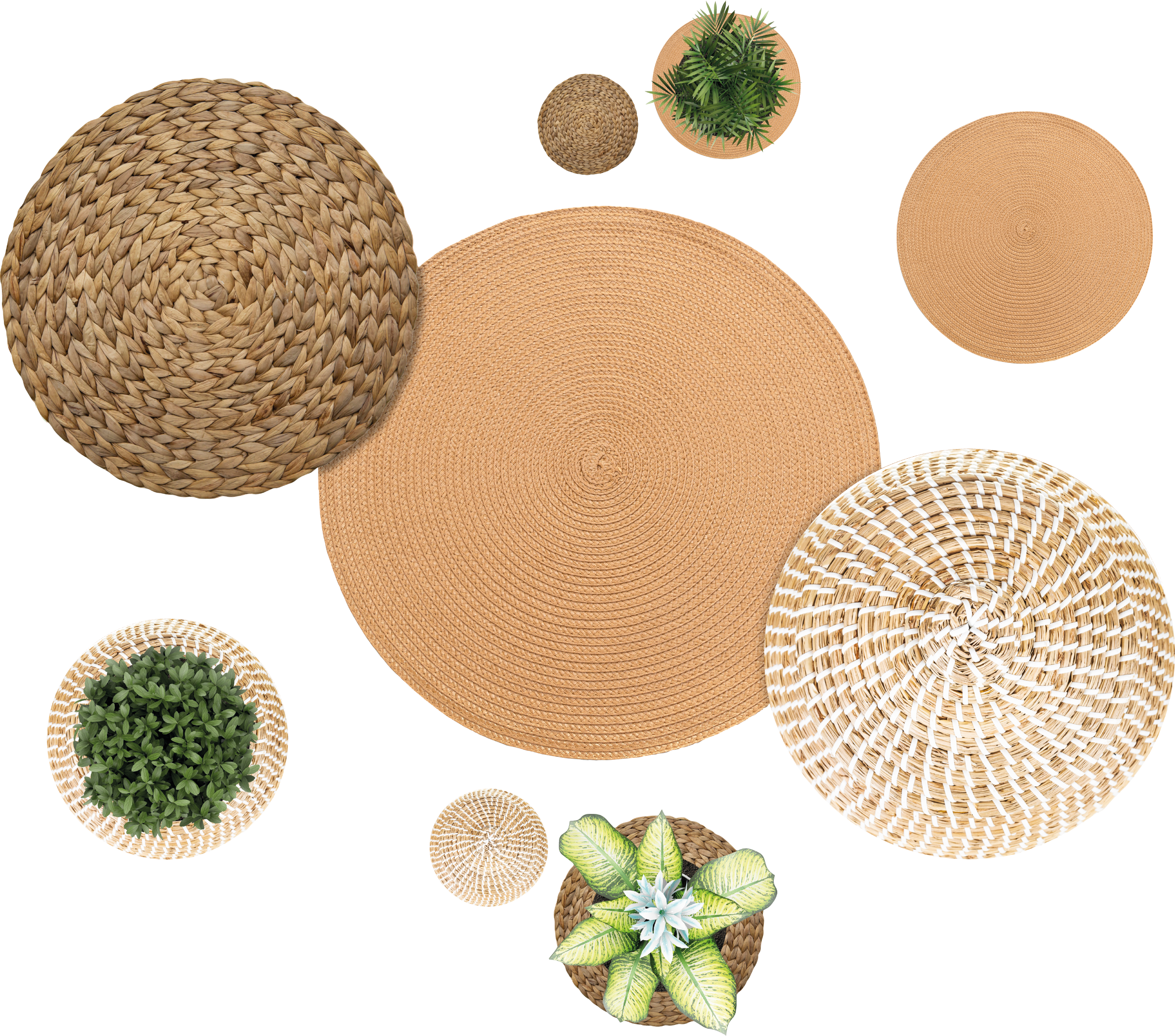 Vinyl rug flowers garden and wicker - TenStickers