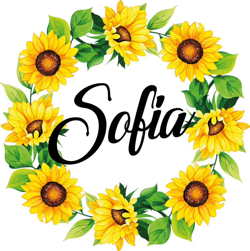 Vinyl rug flowers summer flower crown personalized - TenStickers