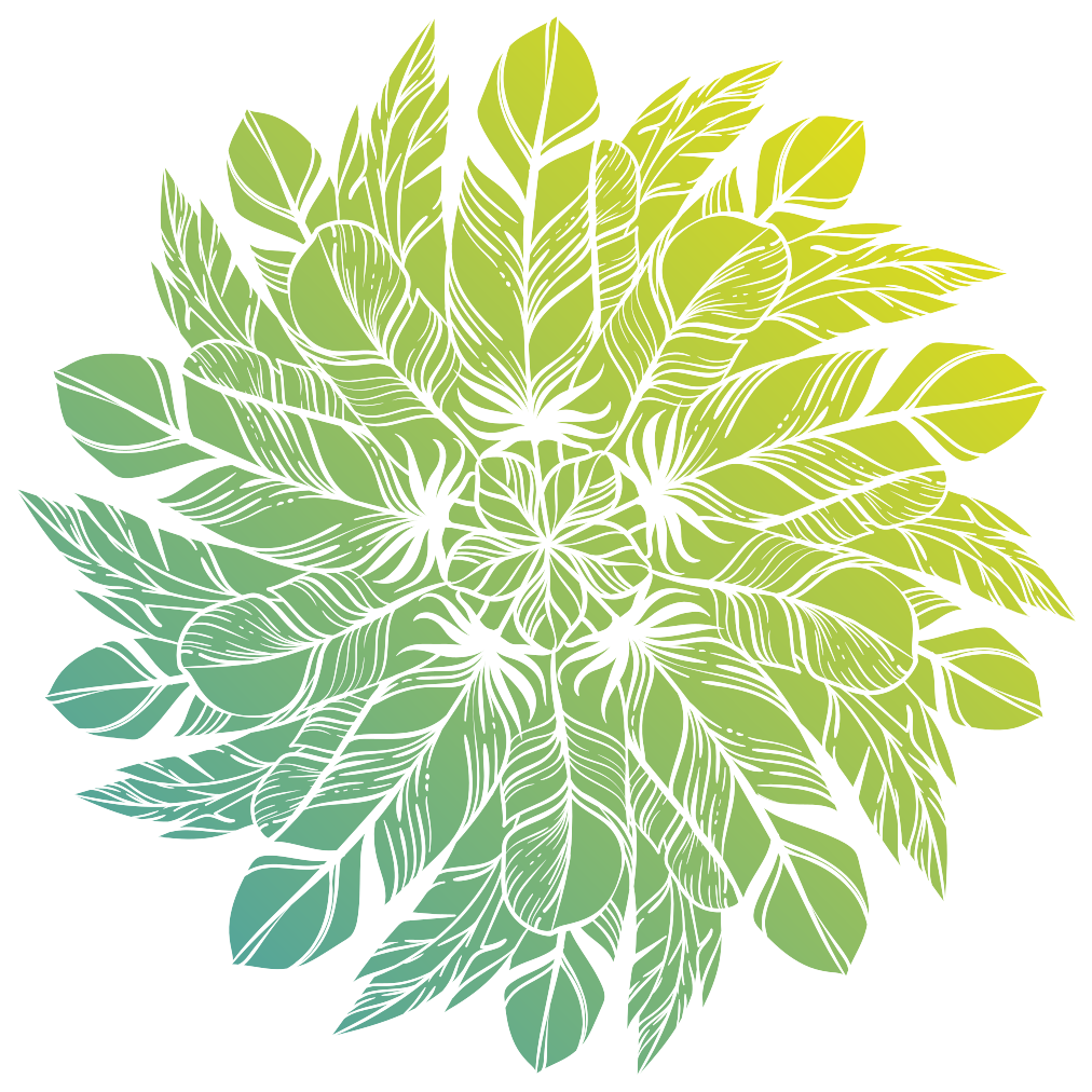 Vinyl rug flowers leafy circular design - TenStickers