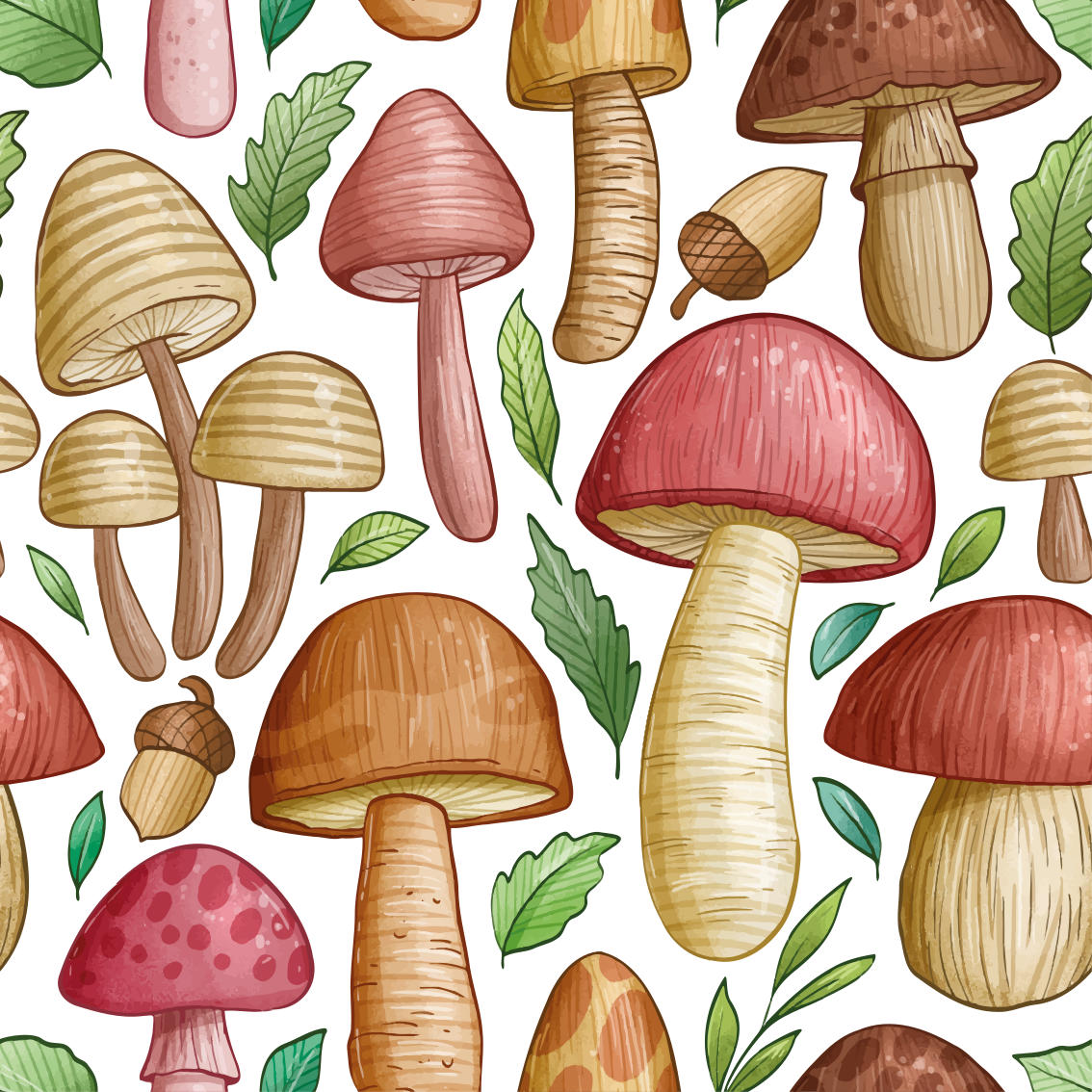 Vinyl rug flowers with vibrant mushroom design - TenStickers