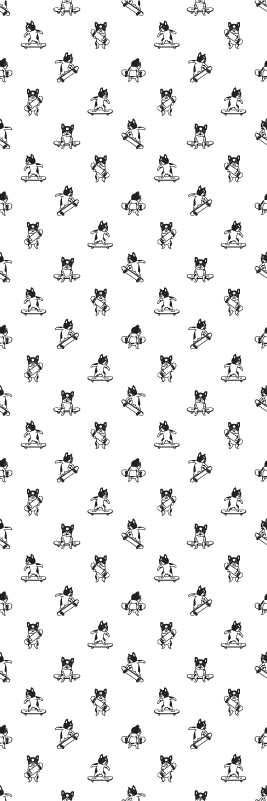 Bedroom vinyl rug featuring a cute dog on skateboard - TenStickers
