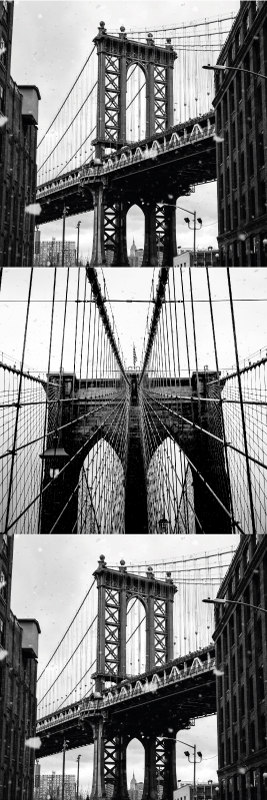 Bedroom vinyl rug brooklyn bridge collage - TenStickers