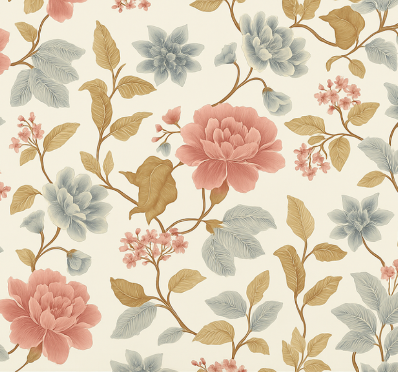 Romantic floral bedroom vinyl rug - TenStickers