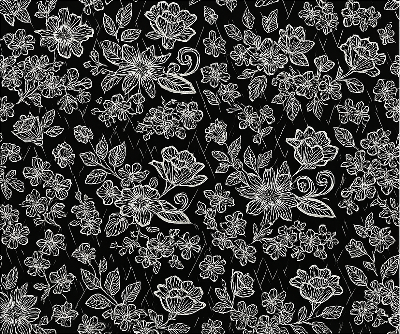 Bedroom vinyl rug with dark floral pattern - TenStickers