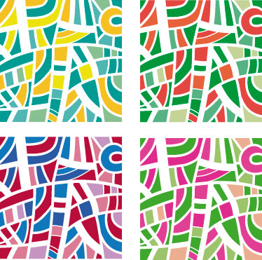 Geometric vinyl rug multicolor tiles - TenStickers