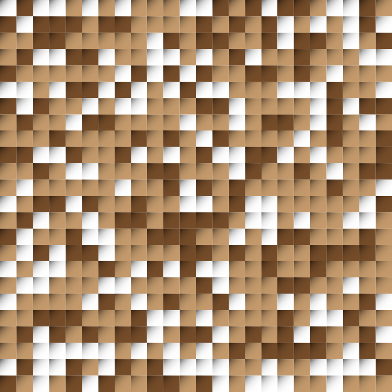Geometric vinyl rug with brown squares - TenStickers