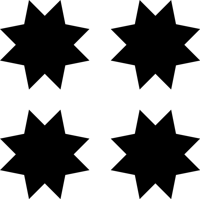 Geometric vinyl rug black star patterns - TenStickers