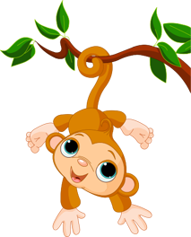 Kids vinyl rug strong tail monkey design - TenStickers