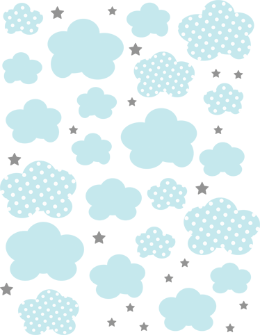 Kids vinyl rug blue cloud designs for babies - TenStickers